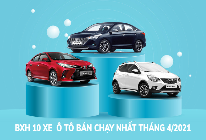 BXH 10 xe  ô tô bán chạy nhất tháng 4/2021